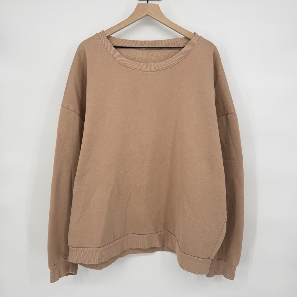 Nuuds‎ Sz 3XL OG Crewneck Sweatshirt Beige Oversized Crewneck Cozy Comfort Top